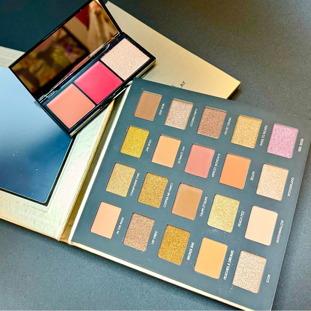 Iconic eyeshadow palette and Laura Geller face palette